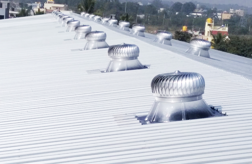 Multiple Turbine Ventilators on a Corrugated Roof