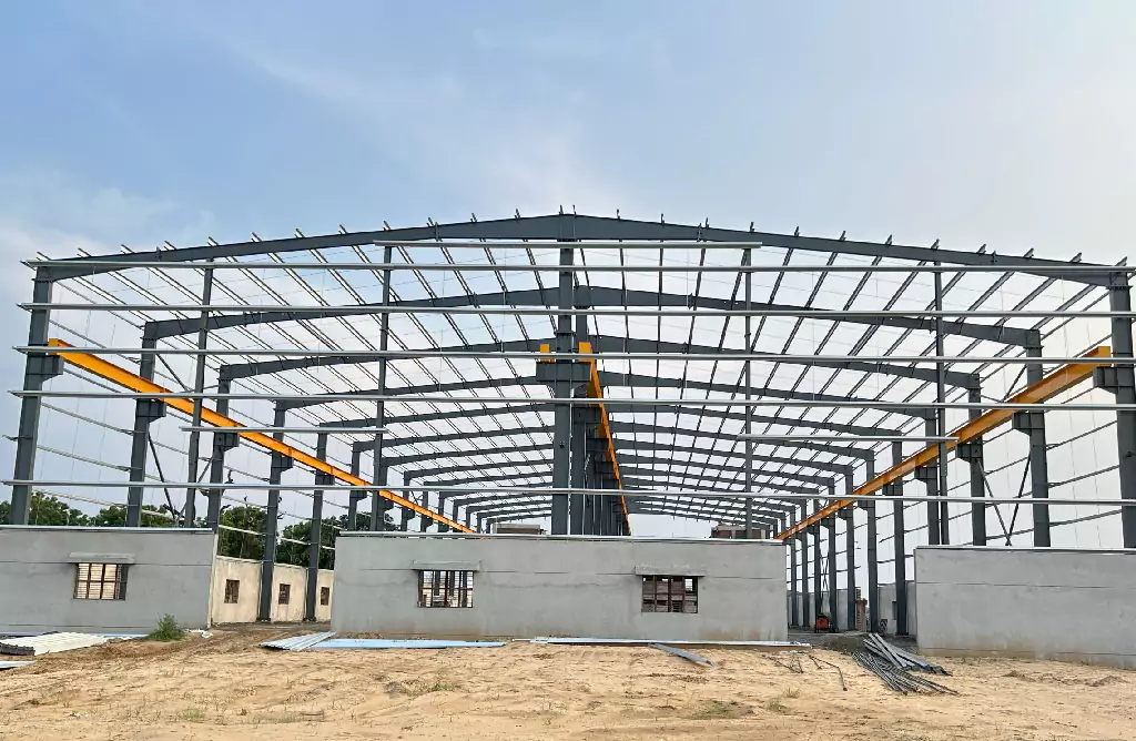 Building Frame with Exposed Steel Beams