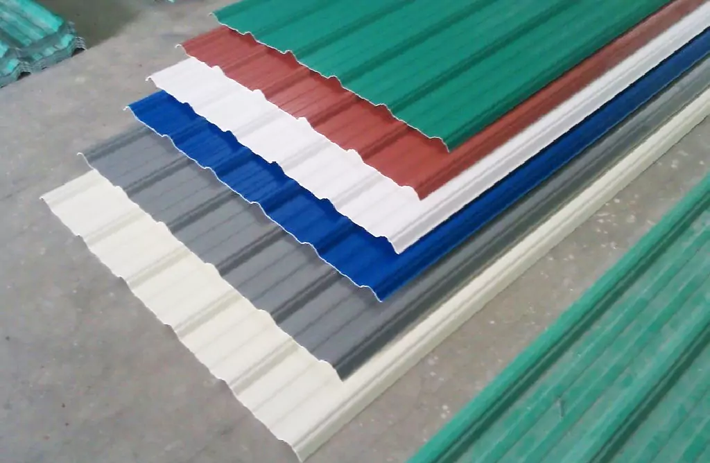 Colorful Roofing Sheets Stacked on a Worksite